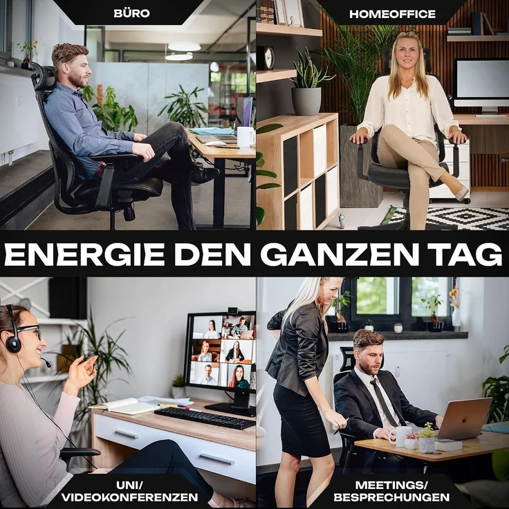 VALKENSTOL M5 MESH-SITZ Bürostuhl ergonomisch mit Mesh Sitz - 5 Jahre Garantie - 3D-Armlehnen - adaptive Lordosenstütze - verstellbare Sitztiefe – Bild 8