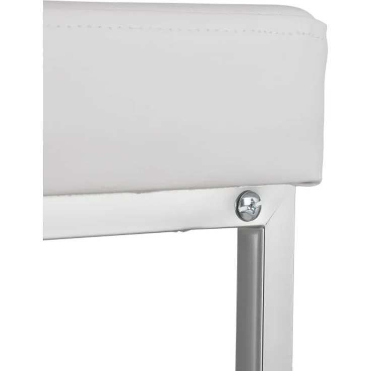 Gepolsterter Hocker mit Ablage Weiß – Bild 6