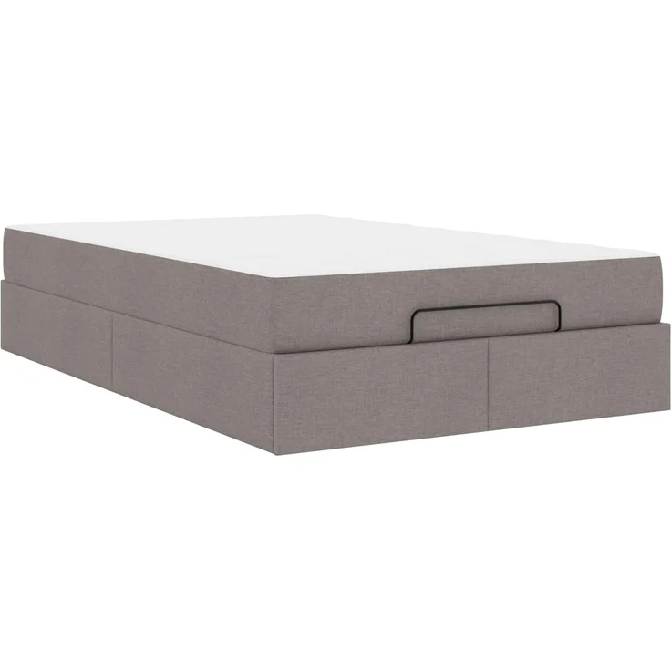 vidaXL Bettgestell mit Matratze mit Matratze 2 pcs Taupe Stoff 3399484 – Bild 4