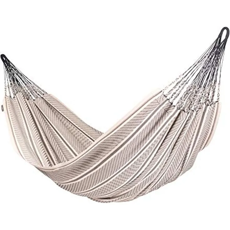 La Siesta Kingsize-Hängematte FLORA zebra beige Doppelhängematte XXL aus Bio-Baumwolle