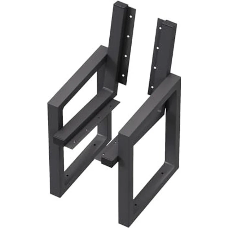 QLS Gartenbank Bankbeine ROM (Set 2 Stück, pulverbeschichtet), Bankgestell Bankfüße Beine aus Stahl schwarz – Bild 2