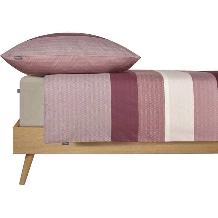 Schiesser Bettwäscheset Endy Stripes - Renforcé - 2-teilig - 135 x 200 cm - Beere – Bild 2