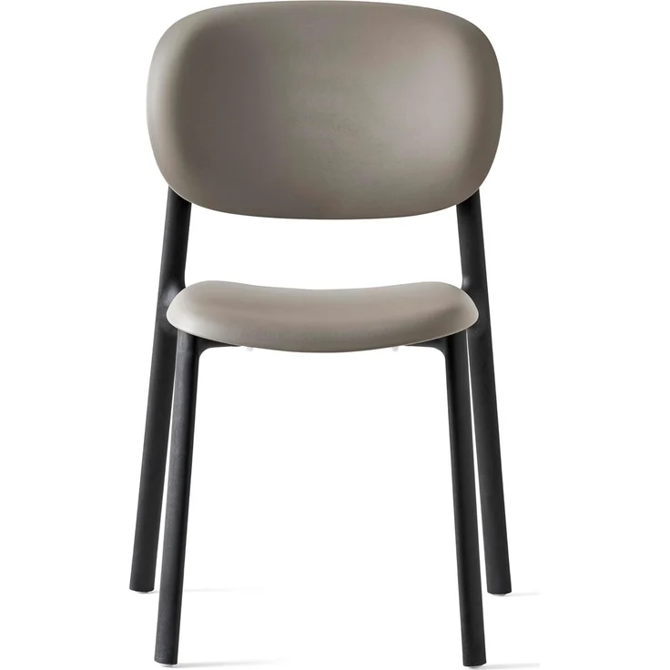 Connubia, Stuhl Zero. Gestell schwarz, Sitz und Rückenlehne Taupe, 100% recyceltes Polypropylen – Bild 3