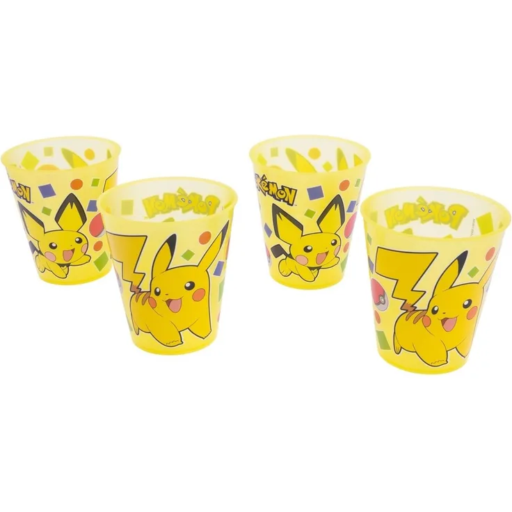 Pokemon Kinder Becher Set 4 teilig 285 ml aus Polypropylen