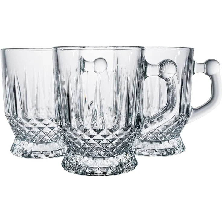 6er Set Pasabahce Coffee Kaffee Trinkgläser Gläser Teegläser Klassik für Tee & Kaffee mit Henkel Griff – Bild 4