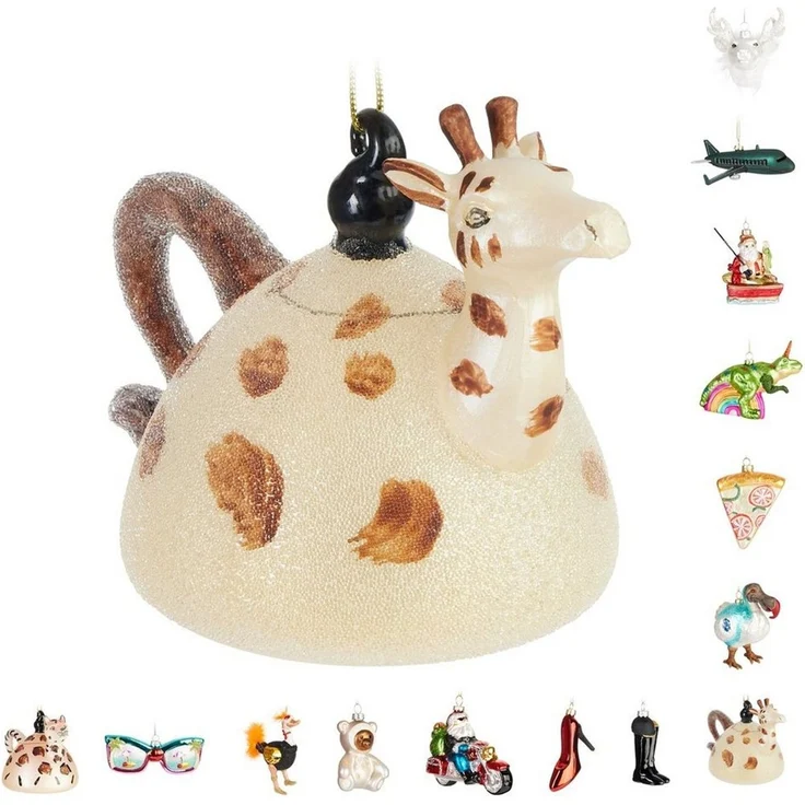 BRUBAKER Weihnachtsbaumkugel Lustige Weihnachtskugel aus Glas - Handbemalt und Mundgeblasen Figuren (1 St), Christbaumschmuck Weihnachtsdeko Anhänger - Deko