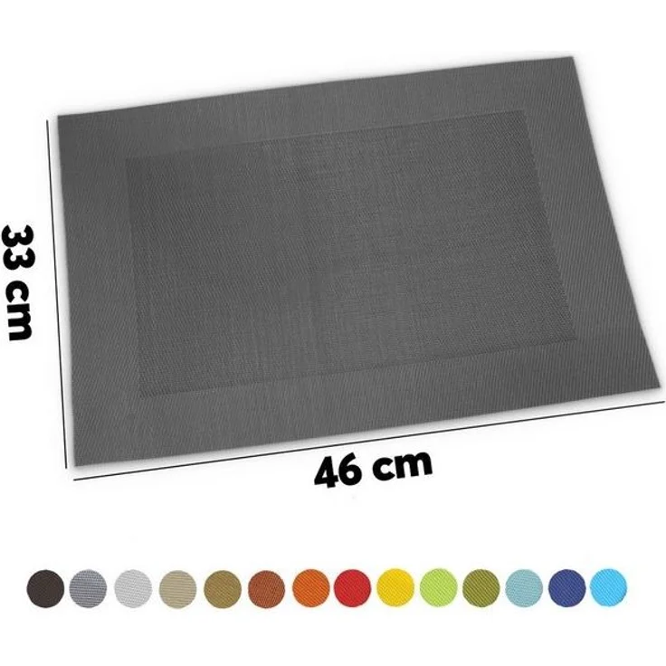 matches21 HOME & HOBBY Platzset Tischsets BORDA 8er Set Schwarz-silber als Tischuntersetzer, (8-St), Abwaschbare Platzsets als Tischunterlagen für Ess-Tisch Tisch-Deko – Bild 4