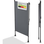 Juskys Senkrechtmarkise Barbados 100x310 cm - Sonnenschutz, Sichtschutz, ausziehbar, Klemmmarkise, ohne Bohren, wetterfest, wasserabweisend - Grau