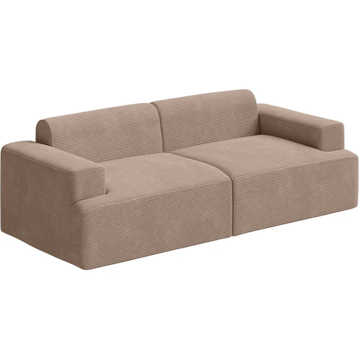 skølm 'Freki' Cloud Sofa 2 Sitzer, Vollschaumcouch mit Federkern und Vakuum-Kompression, kein Aufbau erforderlich, mit 2 Kissen, Cord taupe – Bild 10