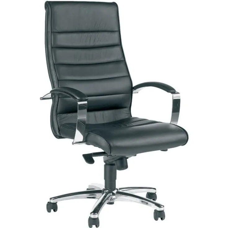 Topstar Chefsessel TD Luxe 10 - schwarz Leder mit Armlehnen Sicherheit
