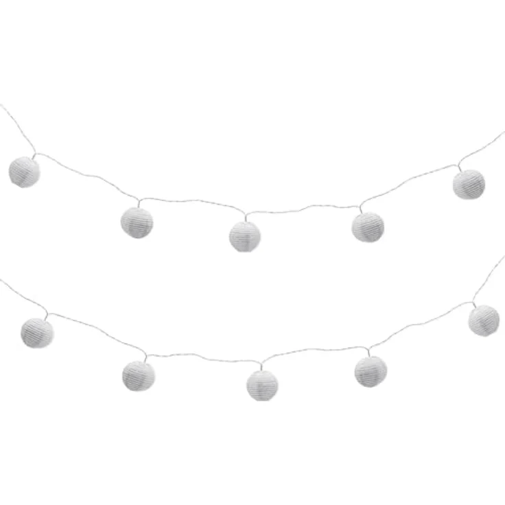 Spetebo Weiße Solar Party Lichterkette, 10 LED Garten Lampions in warm weiß, 2,7 m Länge mit 2 m Zuleitung – Bild 5