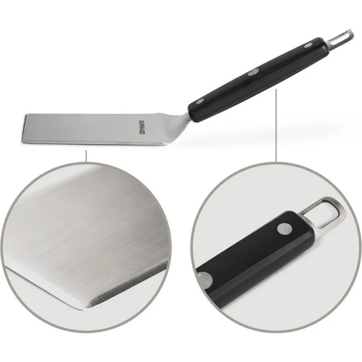 BURNHARD® Grillspachtel und Grillschaber, Set 2-tlg. mit Burgerwender, Grillwerkzeug aus Edelstahl, BBQ-Tools für Planchas und Grillplatten, Planchaspachtel - Multi-Color - #945616 – Bild 3