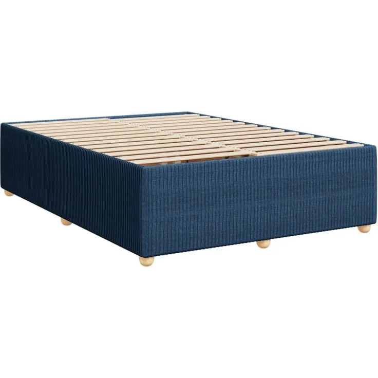 vidaXL Boxspringbett mit Matratze Blau 140x190 cm Stoff 3289764 – Bild 9