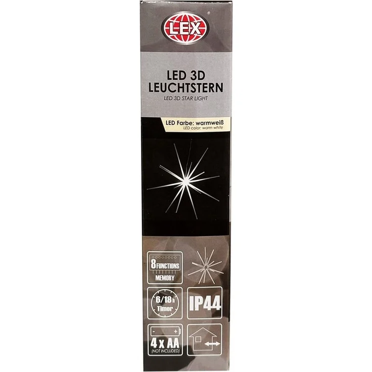 Mojawo Stern 3D LED zum Hängen, Kunststoff weiß, DIA 51cm – Bild 2