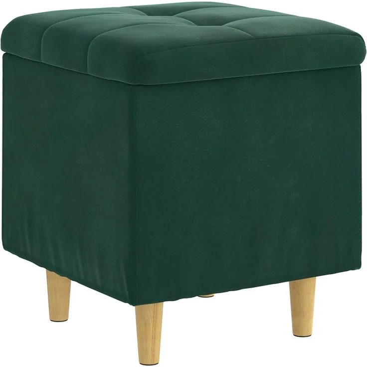 vidaXL Ottoman mit Stauraum Dunkelgrün 40 x 40 x 45 cm Samt 876812 – Bild 2