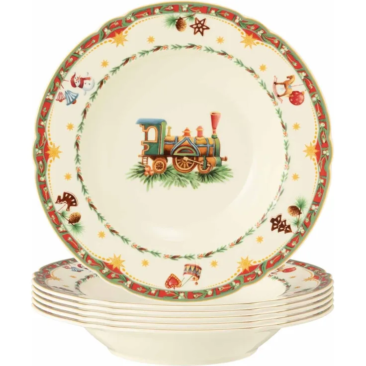 Seltmann Weiden Marieluise Weihnachtsnostalgie Suppenteller ø 23 cm 6er Set