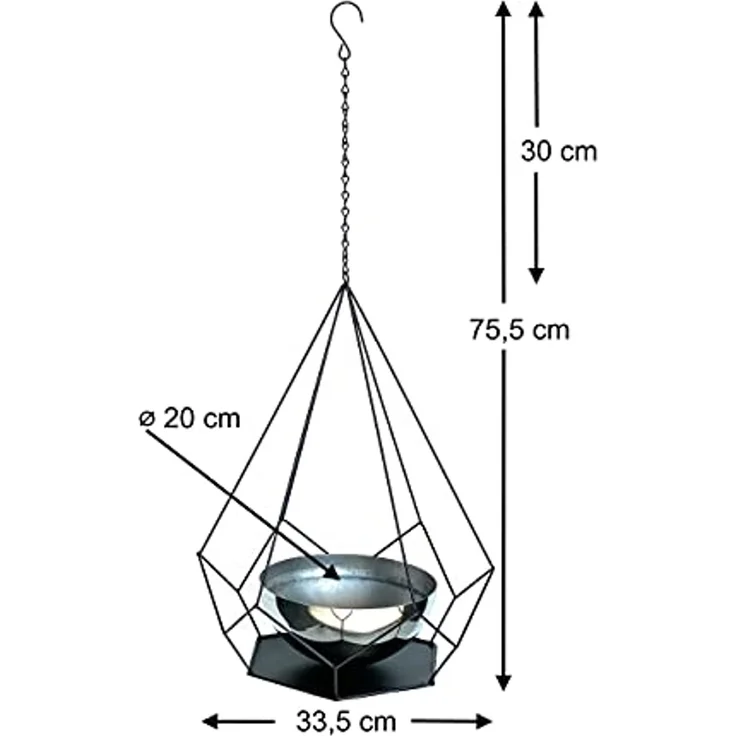 DanDiBo Blumenampel Innen Metall Wand Hängepflanzen 76 cm 96095 L mit Topf 6 Ecken Pflanzenhänger Blumenhänger Topfhänger Blumen Blumentopfhänger Hängetopf – Bild 2