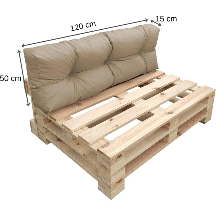chilly pilley Palettenkissen Wasserdicht Palettenauflage Palettenpolster Palettenmöbel Gartenkissen Wasserfest Wasserabweisend viele Größen und Farben (Rückenkissen 120x50. Cappuccino) – Bild 2