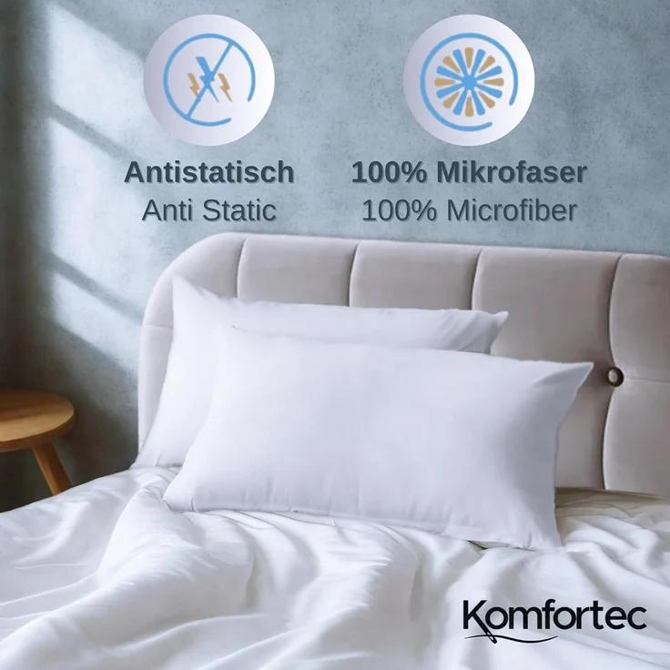 Komfortec Bettwäsche Premium, 135 x 200 bis 220 x 240 cm, 6 verschiedene Größen zur Auswahl, gebürstet 100% Mikrofaser, 2 teilig, Superweiches Bettwäsche-Set, Knitterfrei, Atmungsaktiv – Bild 3