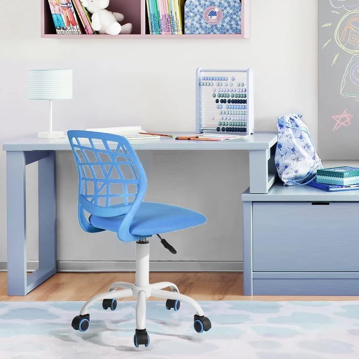 FurnitureR Home Office Stuhl, ergonomischer höhenverstellbarer Drehstuhl mit Rollen, moderner Computerstuhl für Arbeitszimmer und Büro