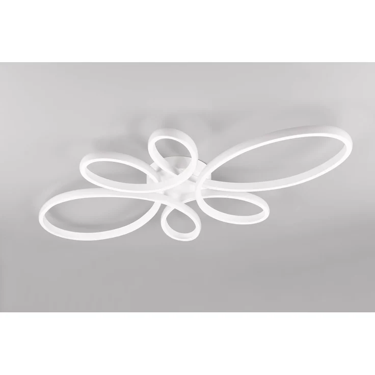 Große LED Deckenleuchte FLY geschwungen Weiß, Breite 83cm – Bild 4