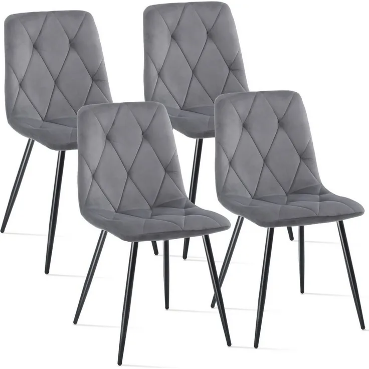 oyajia Esszimmerstuhl 4er Set Esszimmerstuhl Küchenstuhl, Metall Beine, Samt Polsterstuhl (4 St), Retro-Design, elegant bequemer Schalenstuhl