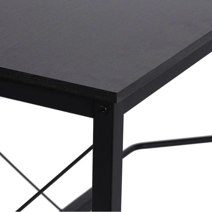Eckschreibtisch mit MDF-Platte & Stahlgestell, 150x150x76 cm, Schwarz – Bild 6