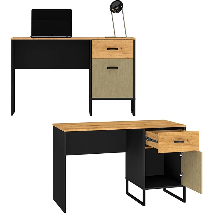 Jugendzimmer Set 5-teilig CASPER-131 mit Schreibtisch in schwarz, braun – Bild 4