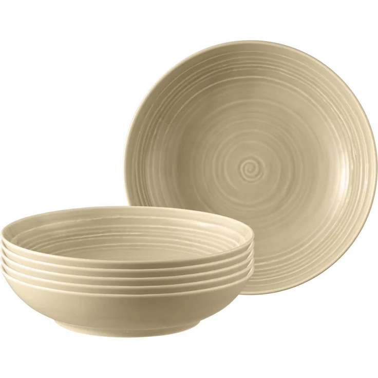Seltmann Weiden Terra Suppenteller, Beige, Ø 21,2 cm, 6er Set, spülmaschinenfest und mikrowellenfest