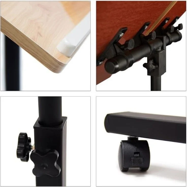 Relaxdays Laptoptisch mit Ablage für Maus, höhenverstellbar, Holz, Eiche Gelb, 95 x 60 x 40 cm – Bild 7