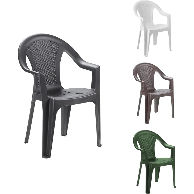 Gartenstuhl Bistrostuhl Stapelstuhl in Rattan-Optik