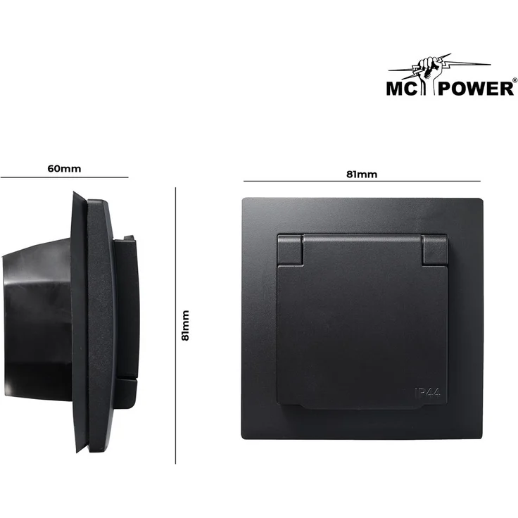 Schutzkontakt-Steckdose McPower ''Flair'' 250V/16A, UP, IP44, Steckanschluss – Bild 3