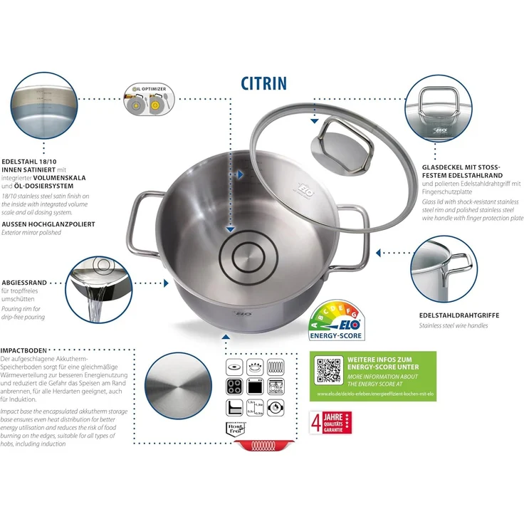 Elo Fleischtopf Citrin, Edelstahl 18/8 (1-tlg), Induktion – Bild 2