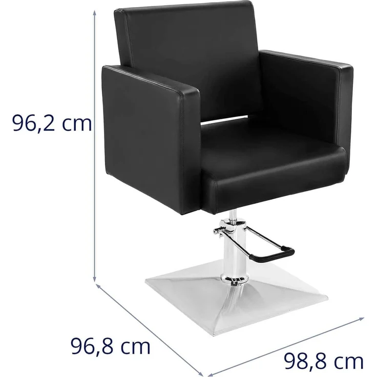 Physa Armlehnstuhl Friseurstuhl Hydraulisch Friseursessel Bedienungsstuhl 200 Kg 360°, Schwarz – Bild 3
