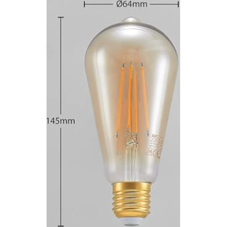 Arcchio LED E27 Lampe 'E27 6,5W', dimmbar, energiesparende Glasleuchte, Energieeffizienzklasse A+ – Bild 3