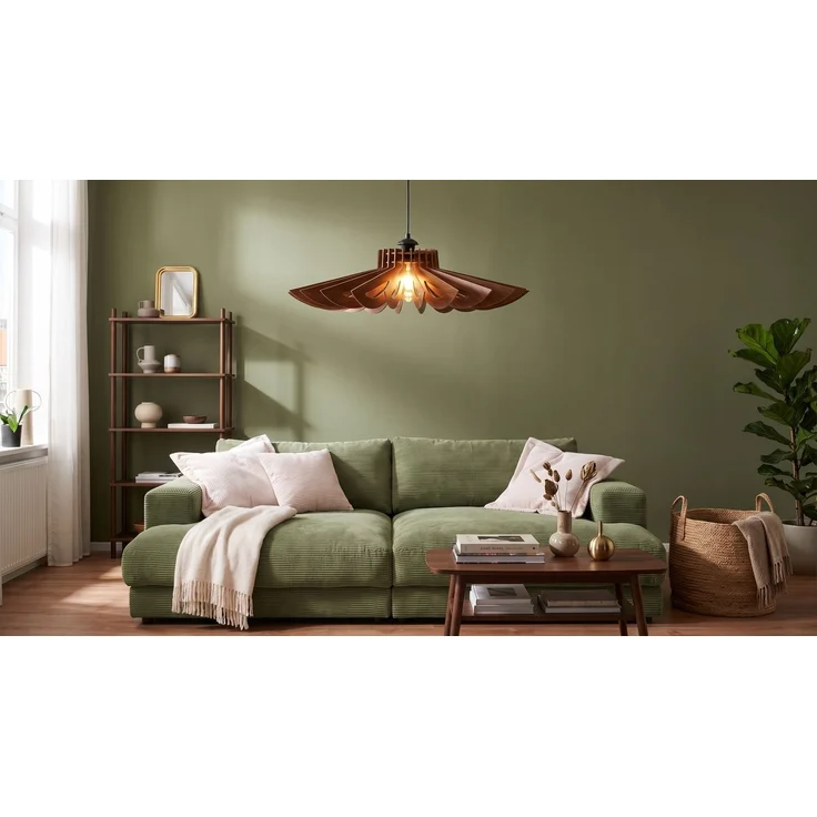 KAWOLA Hängelampe CERVINO Holz walnuss 50 x 68 x 68 cm – Bild 5
