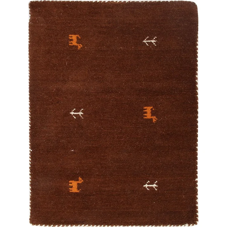 Gabbeh Teppich - Loribaft Softy - 90x60 cm - dunkelbraun – Bild 1