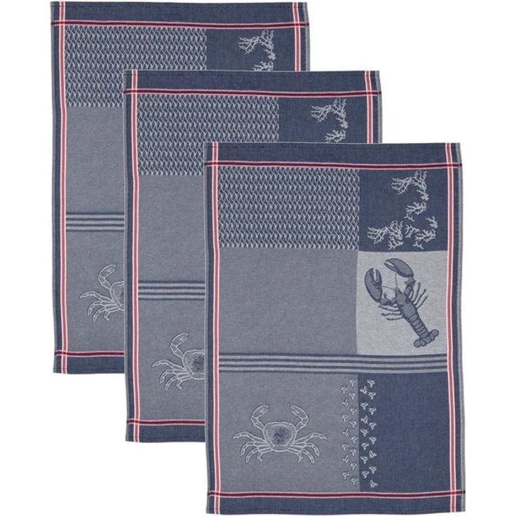 ROSS Geschirrtuch Maritim - Krabben & Co, (Set, 3-tlg), Motivtuch, aus 100% Baumwolle – Bild 2