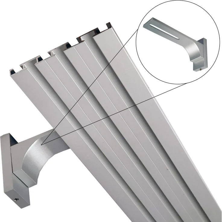 Vorhangschiene "silber" aus Aluminium, alle Längen bis 480cm möglich, Flache Gardinenschiene ( 7mm ), "1- / 2-/ 3- /4-läufig" inkl. Vorhanggleiter – Bild 7