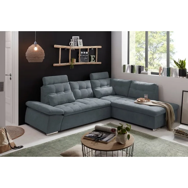 Entdecken Sie zeitlose Eleganz: Das Nalo Schlafsofa von ED Exciting Design mit verstellbaren Armlehnen und Bettkasten