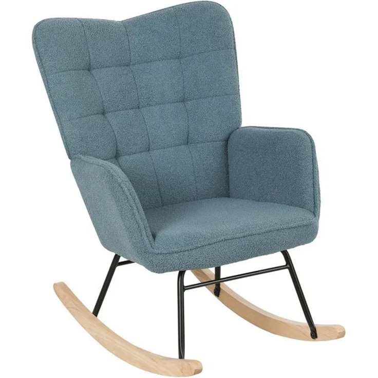 HOMCOM Schaukelstuhl für Wohnzimmer, Schlafzimmer, bis 120kg belastbar, Hellblau (Schwingsessel, 1 St), für Wohnzimmer, Schlafzimmer, bis 120kg belastbar, Hellblau – Bild 4