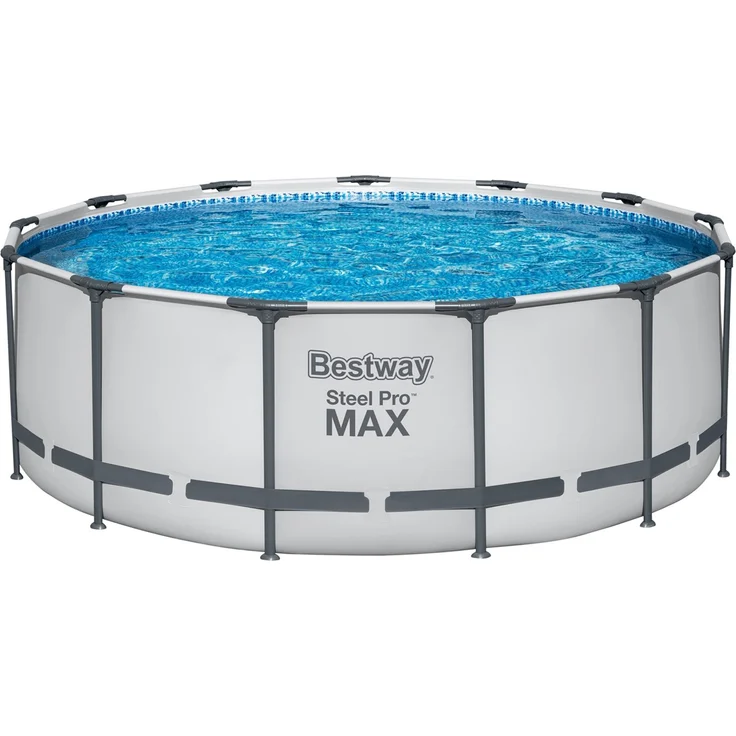 Bestway® Steel Pro MAX™ Ersatz Frame Pool ohne Zubehör Ø 396 x 122 cm, lichtgrau, rund – Bild 1
