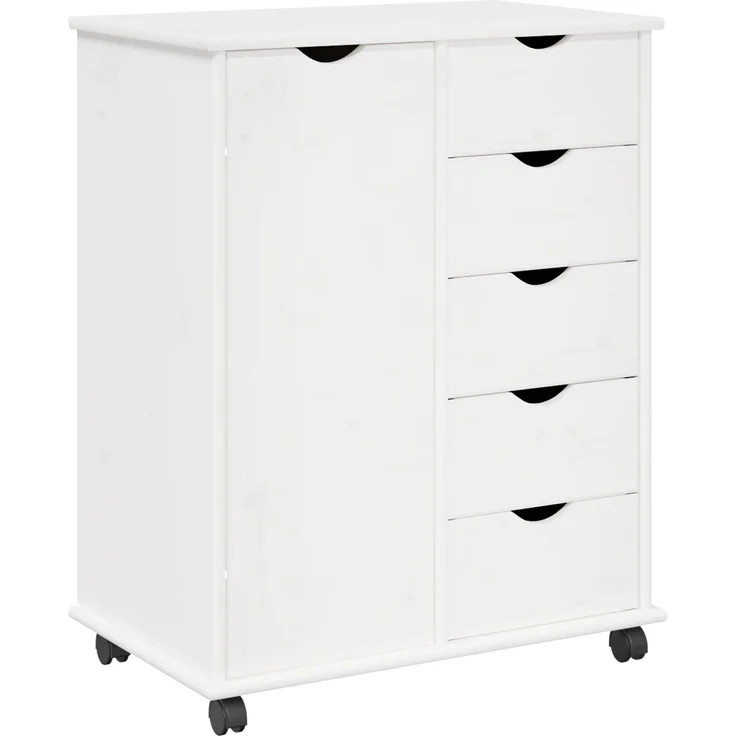 vidaXL Rollschrank MOSS 63,5 x 39 x 79 cm Massivholz Kiefer Weiß 42028361 – Bild 2