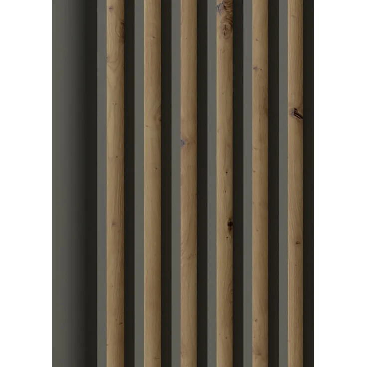 Lomadox Garderoben-Set DAVIS-166, (Spar-Set, 2-St, Kommode Garderoben Kombination), Eiche graphit Lamellen-Design grifflos modern – Bild 2
