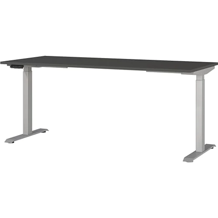 Germania Schreibtisch 7909-640, in Graphit/Silber, EL. höhenverstellb, 180 x 120 x 80 cm (BxHxT) – Bild 2
