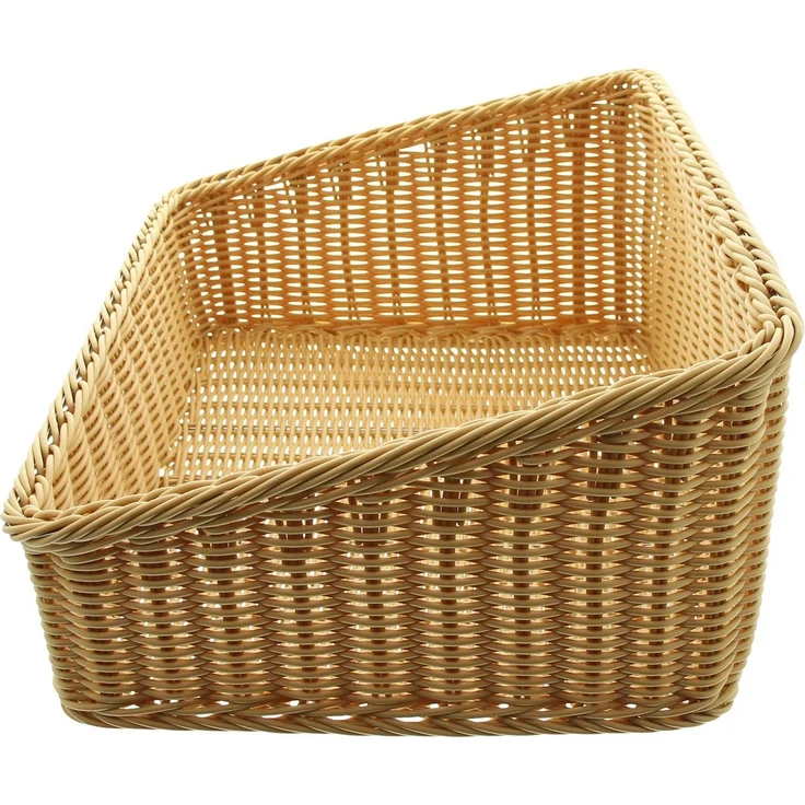 Dekoleidenschaft Regalkorb Auslagekorb aus Polyrattan, Schrankkorb, Aufbewahrungskorb, Brotkorb, Flechtkorb, Buffetkorb abwaschbar, Obstkorb, Servierkorb, Verkaufskorb – Bild 3