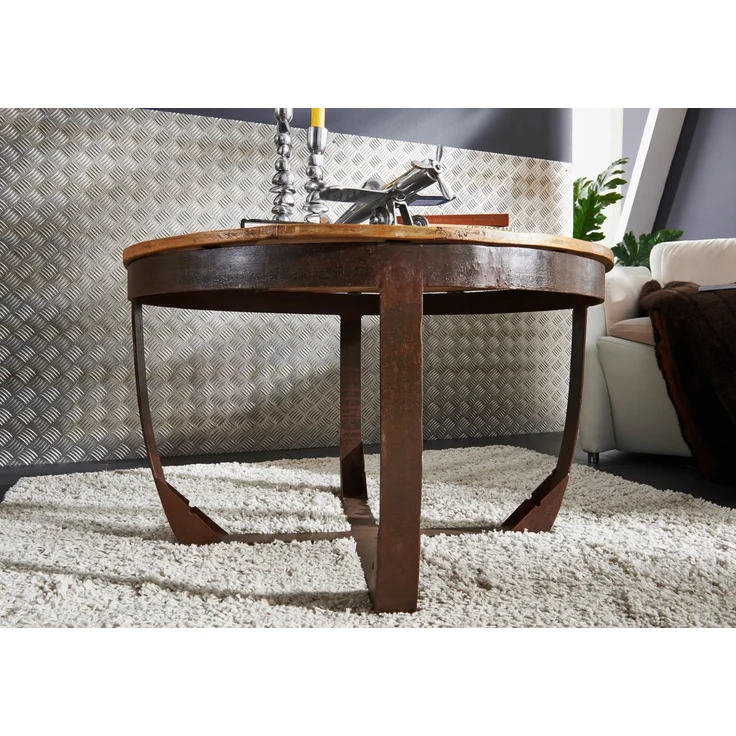Couchtisch Altholz 75x75x45 mehrfarbig lackiert INDUSTRIAL #01 – Bild 3