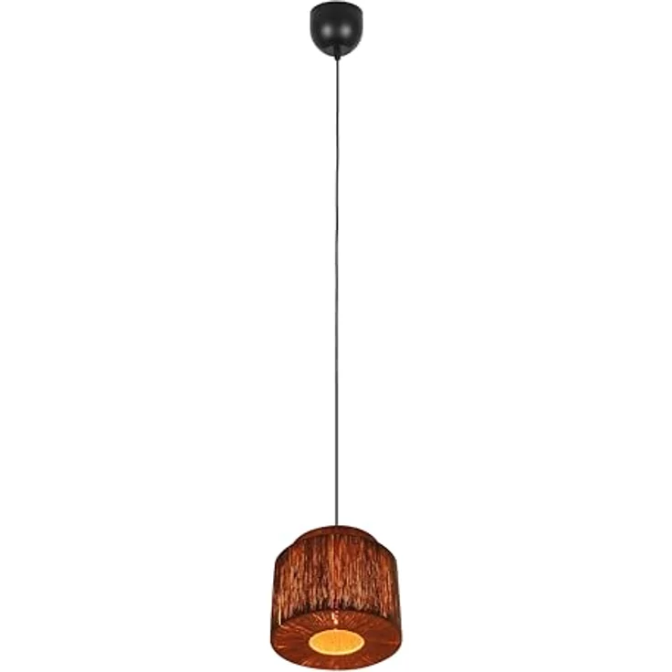 TRIO Smilla Pendelleuchte, 31cm schwarz mit braunem Seil, E27 LED geeignet, für Wohnzimmer und Schlafzimmer – Bild 11