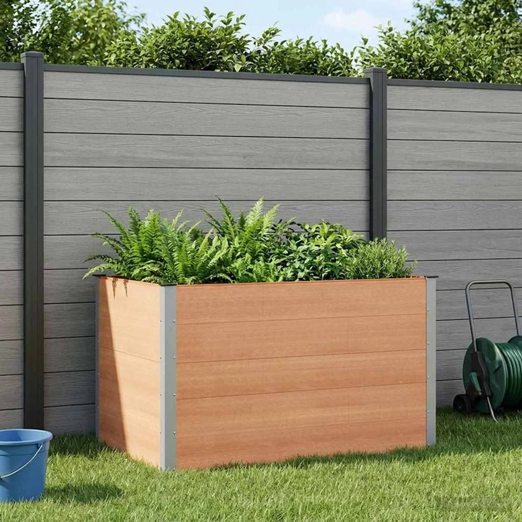 vidaXL Hochbeet Braun 150 x 100 x 91 cm WPC und Aluminium 42039003 – Bild 1