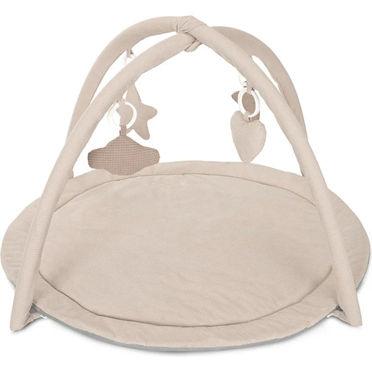 Lorelli Spielbogen Moments Rassel, Greifling, vier Spielzeugen zum Abnehmen beige